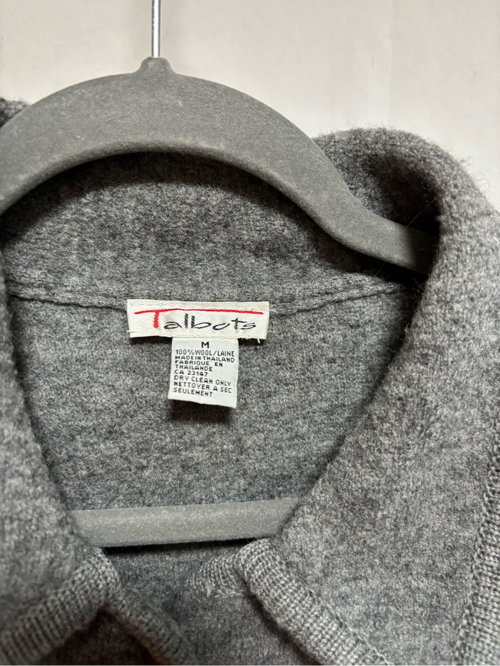 Talbots Gray Wool-Blend Button Front cardigan shacket - Picture 2 of 6